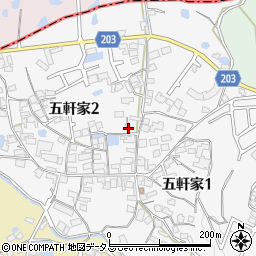 大阪府富田林市五軒家周辺の地図