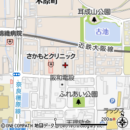 奈良県橿原市木原町21-6周辺の地図