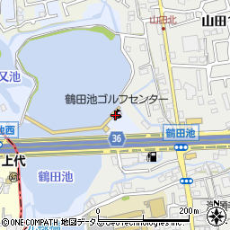 ゴルフパートナー堺鶴田池ゴルフセンター店周辺の地図
