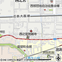 奈良県桜井市西之宮周辺の地図
