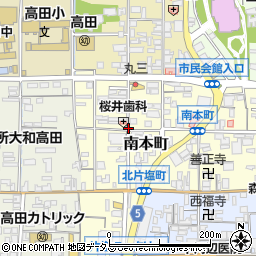奈良県大和高田市南本町周辺の地図