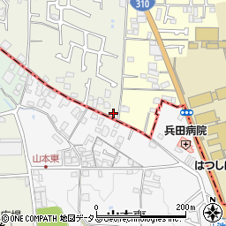 大阪府堺市東区草尾464周辺の地図