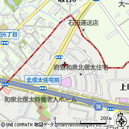 府営北信太住宅周辺の地図