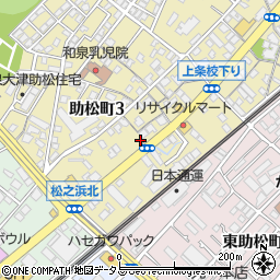 泉大津助松郵便局周辺の地図