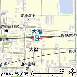 奈良県桜井市周辺の地図