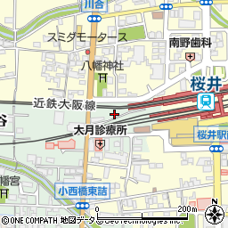 タイムズ桜井駅西駐車場周辺の地図