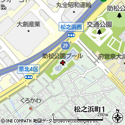 泉大津市営助松公園プール周辺の地図