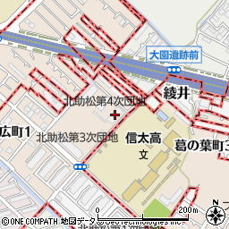 北助松第４次団地１１棟周辺の地図