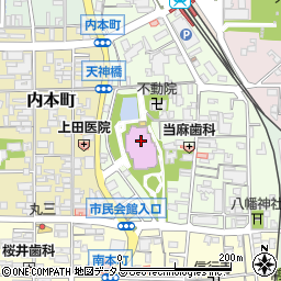 さざんかホール（大和高田市文化会館）　小ホール周辺の地図