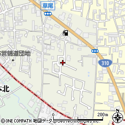 大阪府堺市東区草尾508周辺の地図
