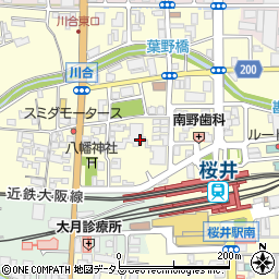 奈良県桜井市川合周辺の地図