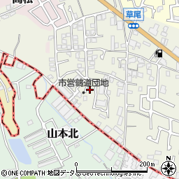 大阪府堺市東区草尾489-7周辺の地図