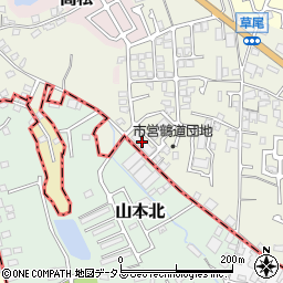 大阪府堺市東区草尾448周辺の地図