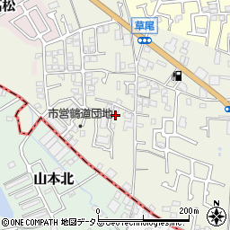 大阪府堺市東区草尾495周辺の地図
