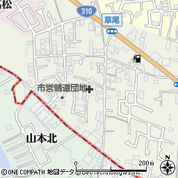 大阪府堺市東区草尾495周辺の地図