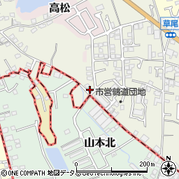 大阪府堺市東区草尾353-58周辺の地図