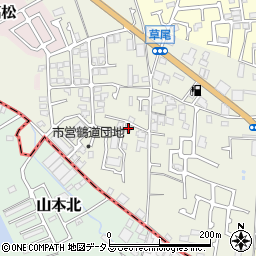 大阪府堺市東区草尾496周辺の地図