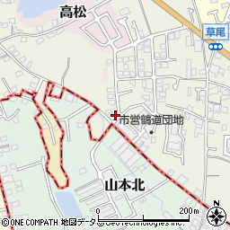 大阪府堺市東区草尾353周辺の地図