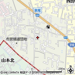 大阪府堺市東区草尾516周辺の地図