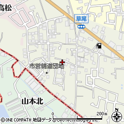 大阪府堺市東区草尾494周辺の地図