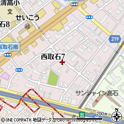 大阪府高石市西取石7丁目周辺の地図