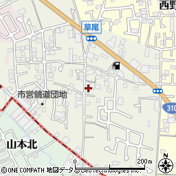 大阪府堺市東区草尾515-1周辺の地図