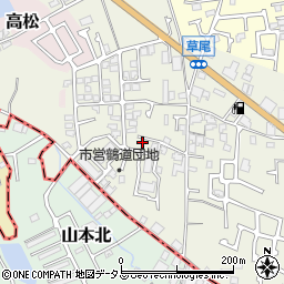 大阪府堺市東区草尾493周辺の地図