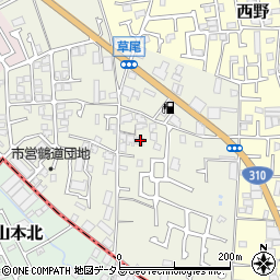 大阪府堺市東区草尾518周辺の地図