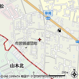 大阪府堺市東区草尾1463-2周辺の地図