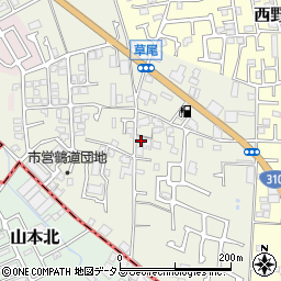 大阪府堺市東区草尾515周辺の地図