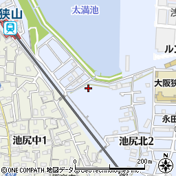 大阪府大阪狭山市池尻北周辺の地図