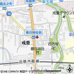 奈良県桜井市戒重424-2周辺の地図