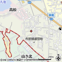 大阪府堺市東区草尾353-65周辺の地図