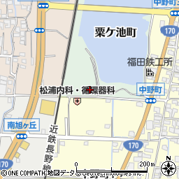 大阪府富田林市粟ケ池町周辺の地図
