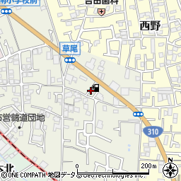 大阪府堺市東区草尾559周辺の地図