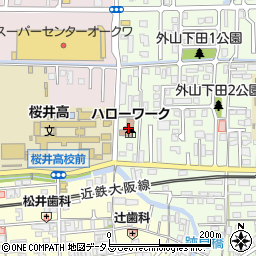 桜井公共職業安定所周辺の地図