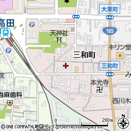 奈良県大和高田市三和町8-13周辺の地図