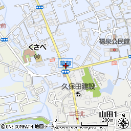 稲田鉱油株式会社　鳳セルフステーション周辺の地図