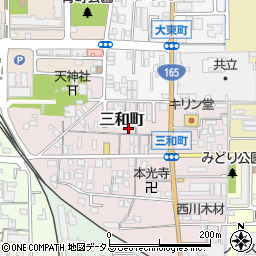 奈良県大和高田市三和町3-21周辺の地図