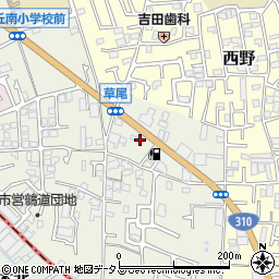 大阪府堺市東区草尾575周辺の地図