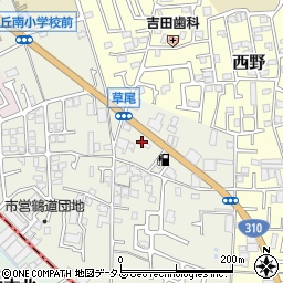 大阪府堺市東区草尾576-2周辺の地図