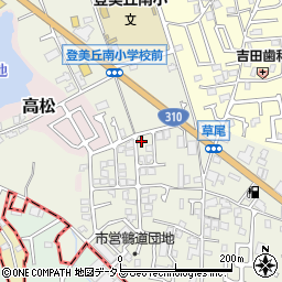 大阪府堺市東区草尾353-21周辺の地図