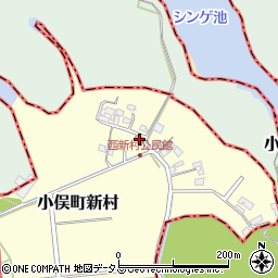 西新村公園トイレ周辺の地図