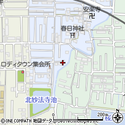 奈良県橿原市北妙法寺町1周辺の地図