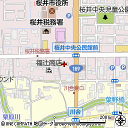 ファミリーマート桜井市役所南店周辺の地図