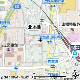 奈良県大和高田市北本町周辺の地図