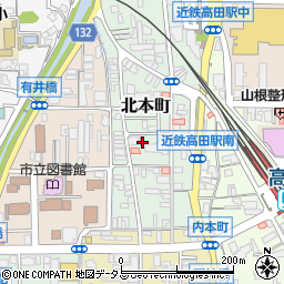 大和高田北本町郵便局周辺の地図