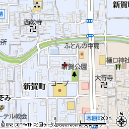 奈良県橿原市新賀町周辺の地図