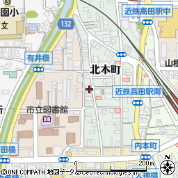 奈良県大和高田市北本町4周辺の地図