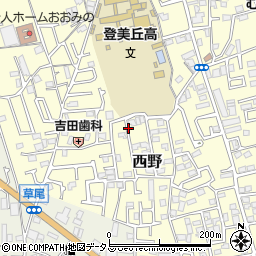 大阪府堺市東区西野周辺の地図